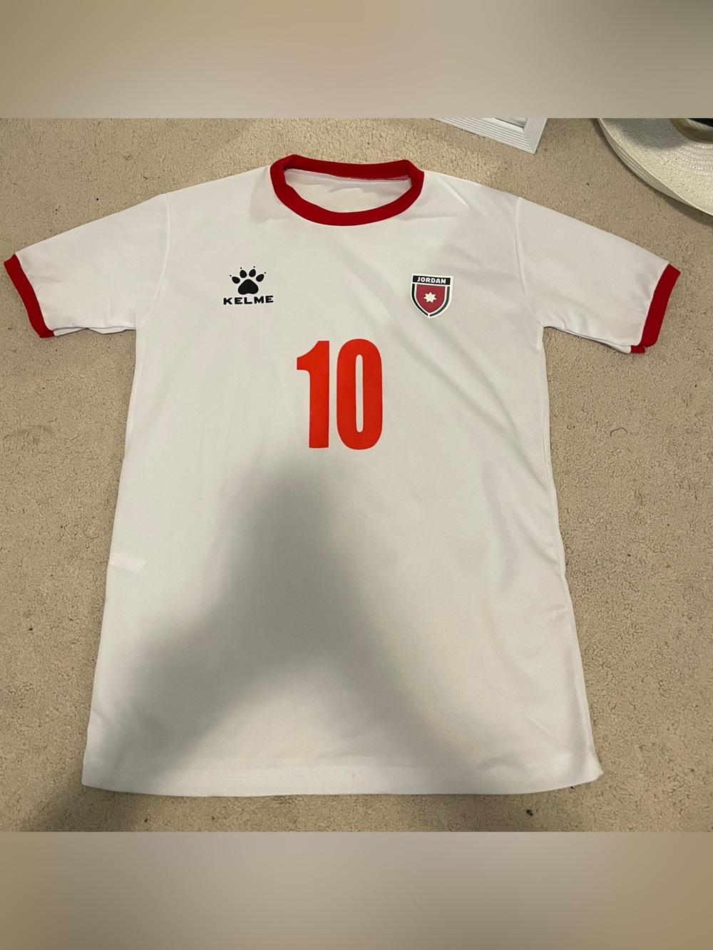 White & Red Jordan Soccer Jersey – Number 10